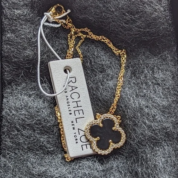 Rachel Zoe | Jewelry | Rachel Zoe Black Onyx Clover Necklace With